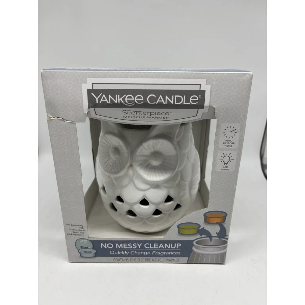 Yankee Candle Owl Scenterpiece Wax Warmer With LED LIGHTS NEW IN BOX!